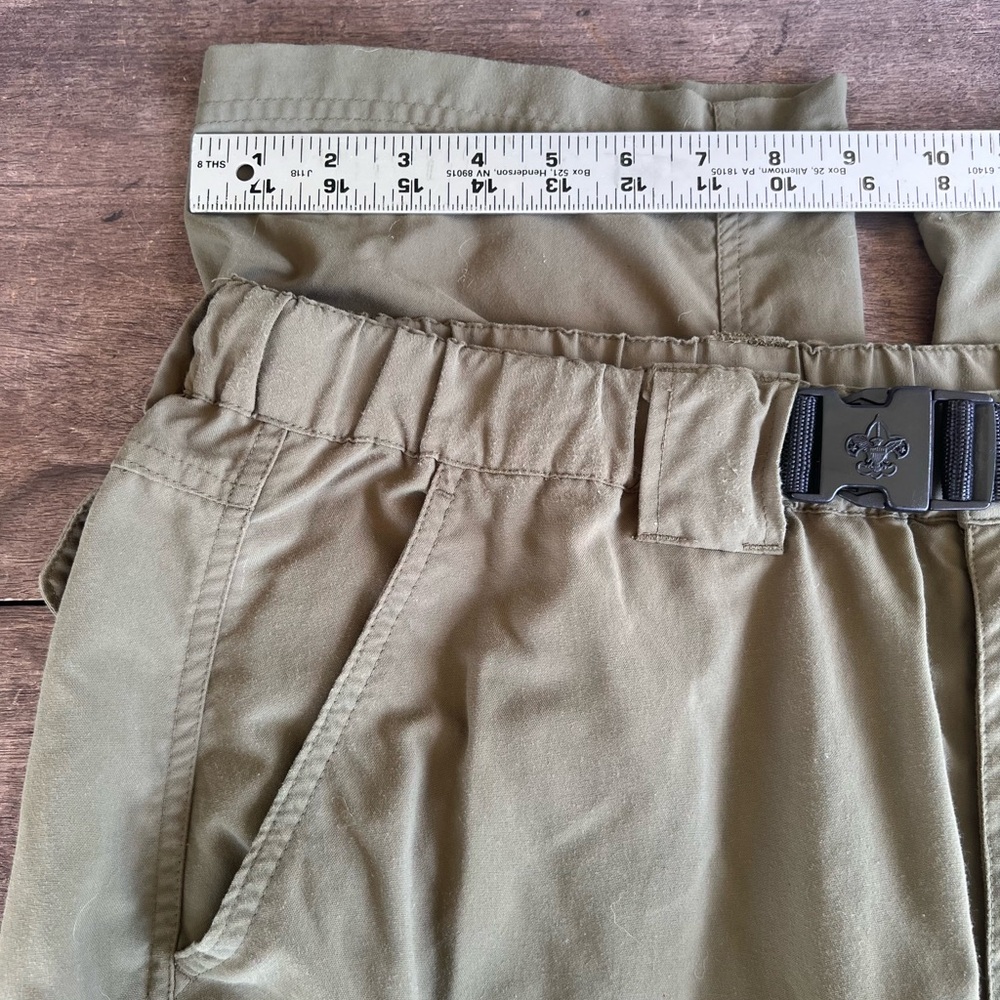 Boy Scouts Pants Med 34x33-measured Green Cargo Convertible Uniform Pant Utility - Picture 6 of 13